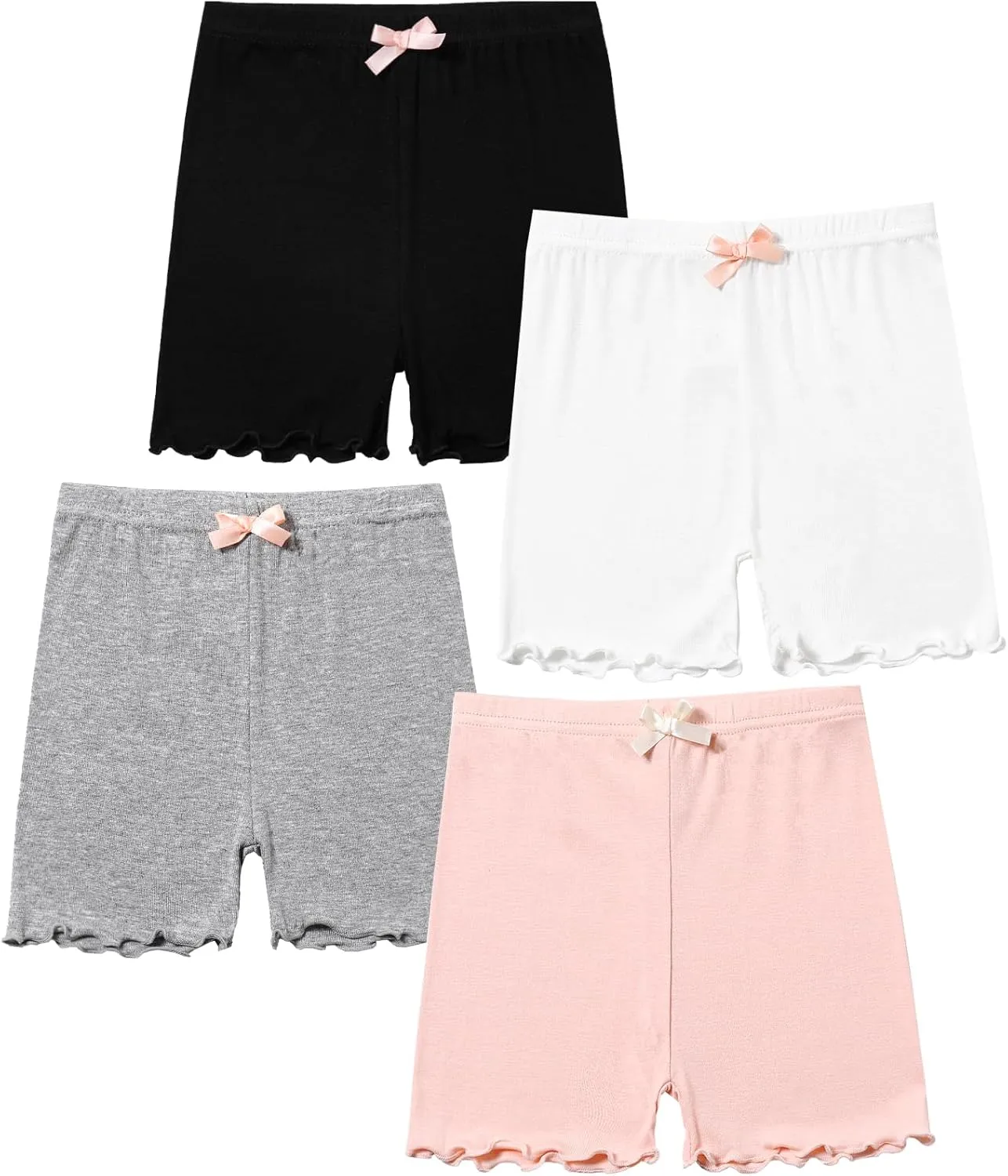 4 Pack Girls Cartwheel Shorts Toddler Girl Bike & Summer Breathable Comfy Under Dress Shorts