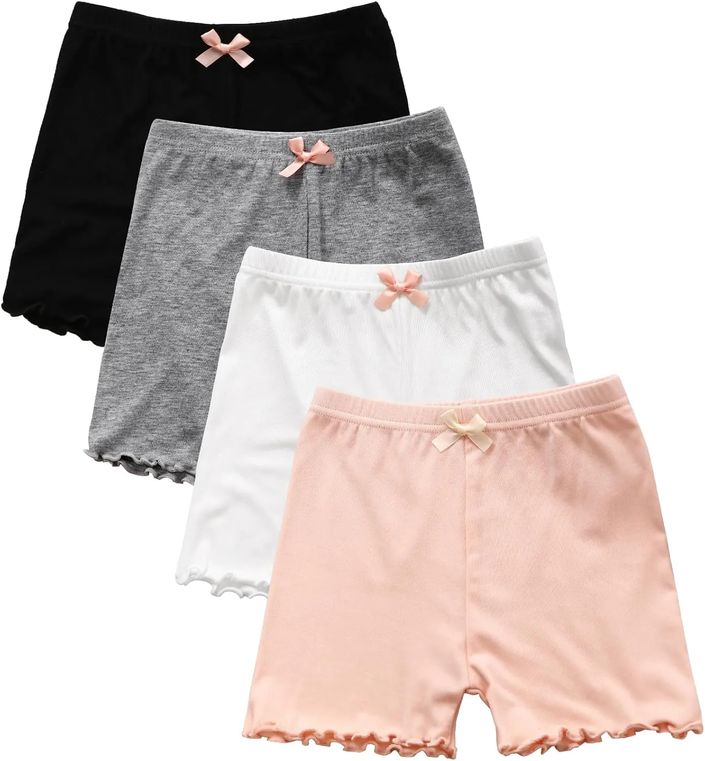 4 Pack Girls Cartwheel Shorts Toddler Girl Bike & Summer Breathable Comfy Under Dress Shorts