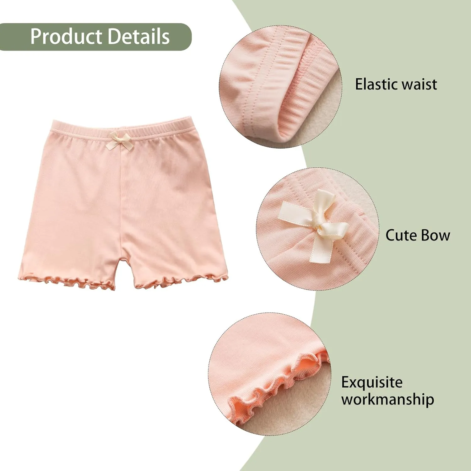 4 Pack Girls Cartwheel Shorts Toddler Girl Bike & Summer Breathable Comfy Under Dress Shorts