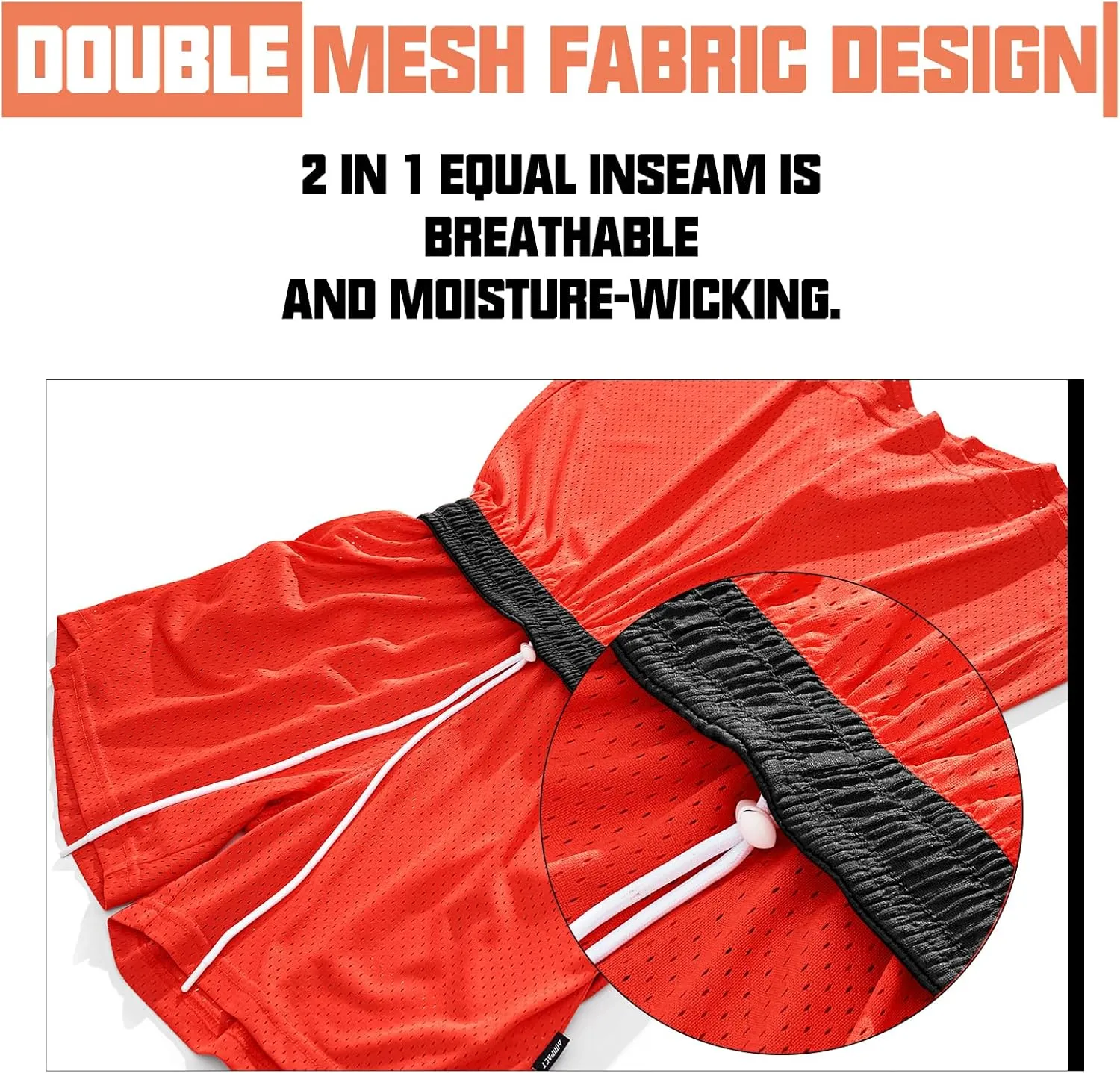 AIMPACT 7" Mens Mesh Shorts Athletic Basketball Shorts Double Layer Gym Workout Shorts with Pocket Drawstring Breathable