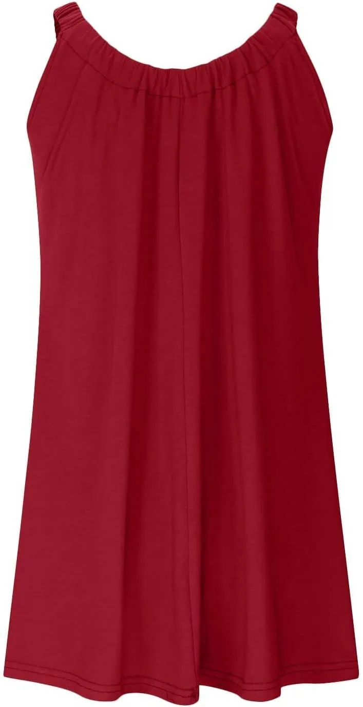 Beach Dresses for Women Sleeveless Bikini Beachwear Coverups Casual Vacation Short Summer Tshirt Tank Sundresses