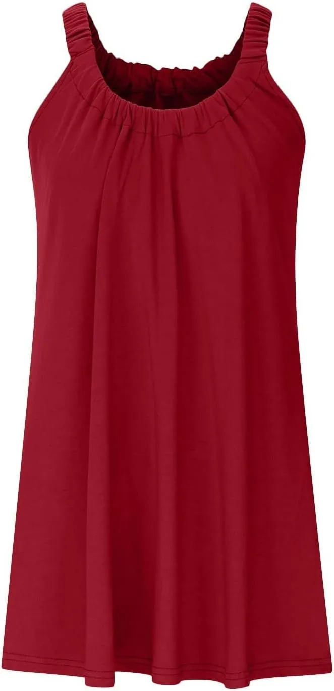 Beach Dresses for Women Sleeveless Bikini Beachwear Coverups Casual Vacation Short Summer Tshirt Tank Sundresses