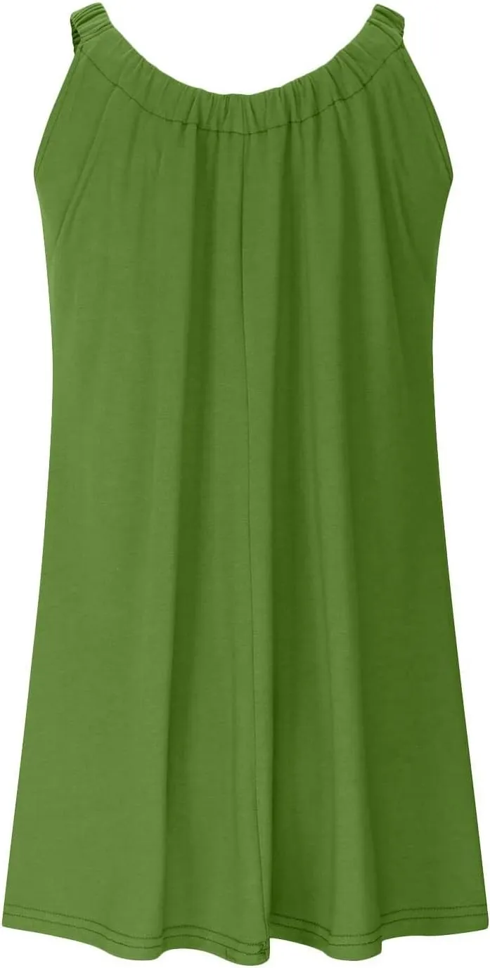 Beach Dresses for Women Sleeveless Bikini Beachwear Coverups Casual Vacation Short Summer Tshirt Tank Sundresses