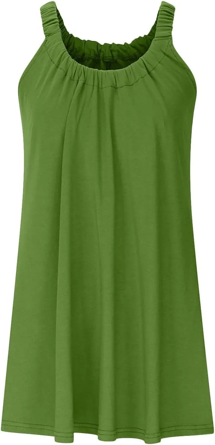Beach Dresses for Women Sleeveless Bikini Beachwear Coverups Casual Vacation Short Summer Tshirt Tank Sundresses