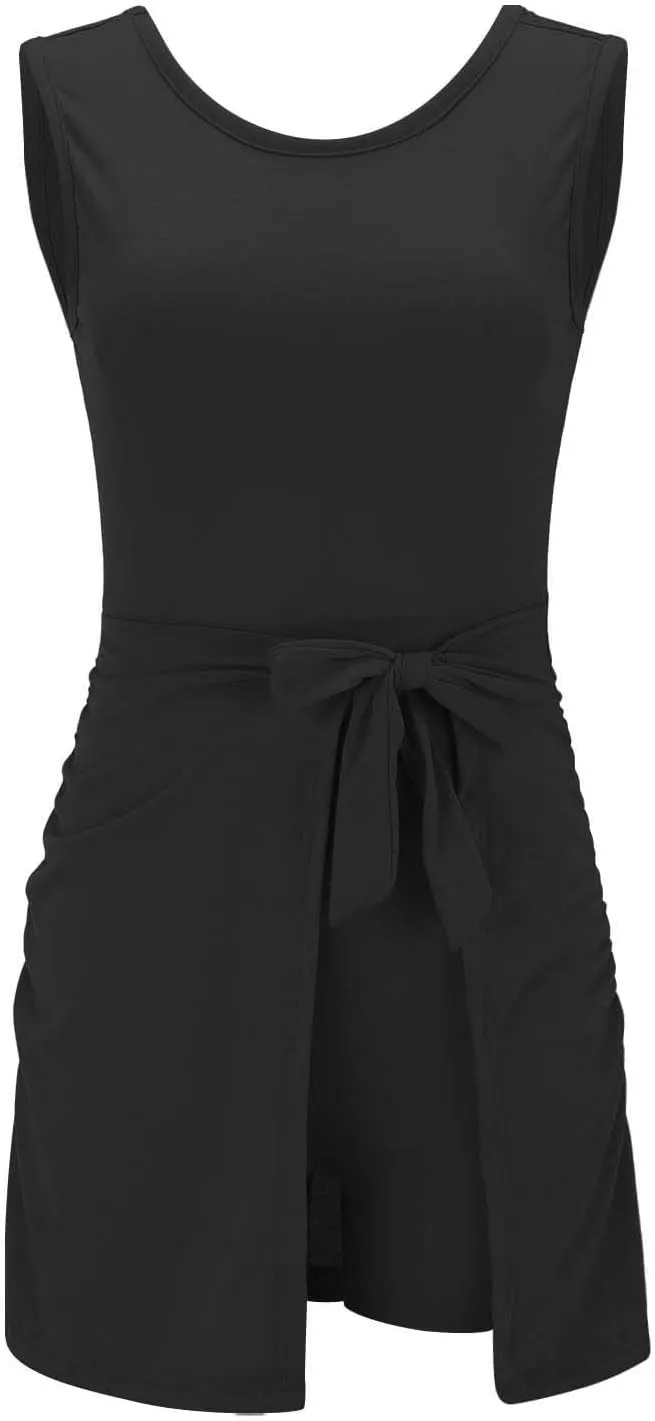 Beach Vacation Clothes for Women Workout Athletic Short Rompers Jumpsuits Women's Casual Sleeveless Dresses