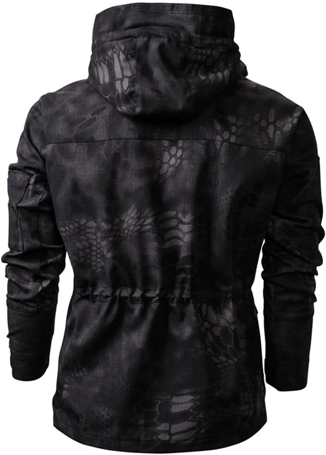 Cambkatl Men’s Military Soft Shell Tactical Jacket Camo Hooded Coat Outdoor Sports Hunting Army Waterproof Outerwear