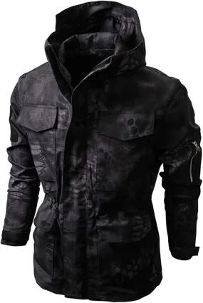 Cambkatl Men’s Military Soft Shell Tactical Jacket Camo Hooded Coat Outdoor Sports Hunting Army Waterproof Outerwear