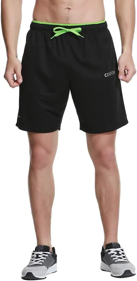 CENFOR Men's 7" Athletic Workout Shorts with Pockets Drawstring Quick Dry Breathable Active Training Shorts