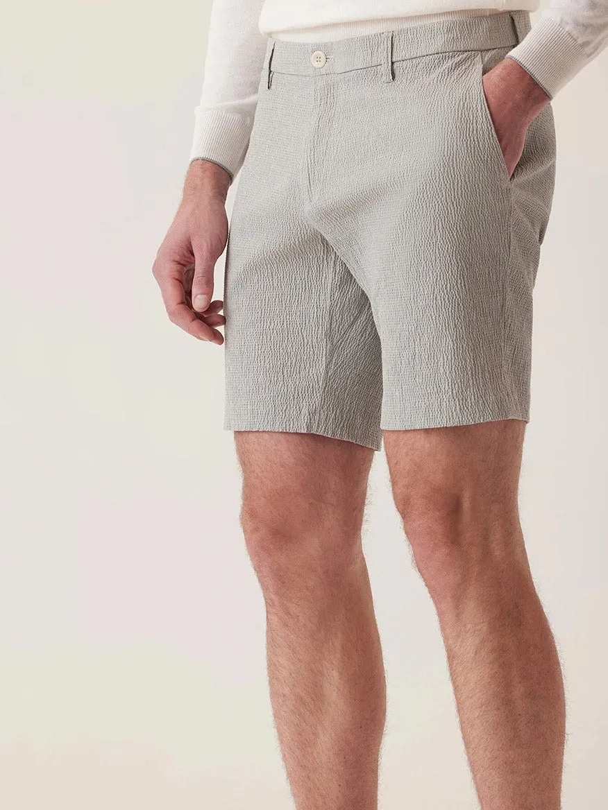 DEKE Oasis Bermuda Supernatural Seersucker in Grey Heather