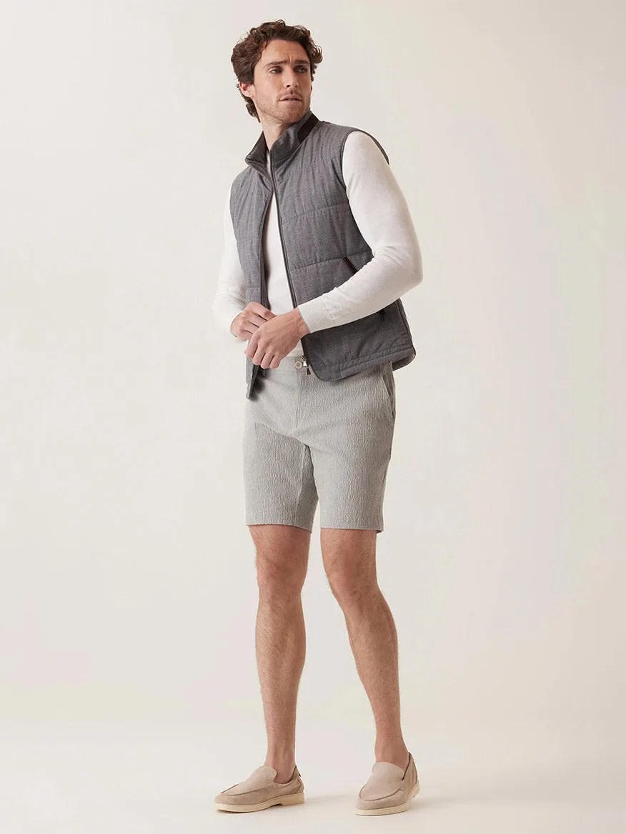 DEKE Oasis Bermuda Supernatural Seersucker in Grey Heather