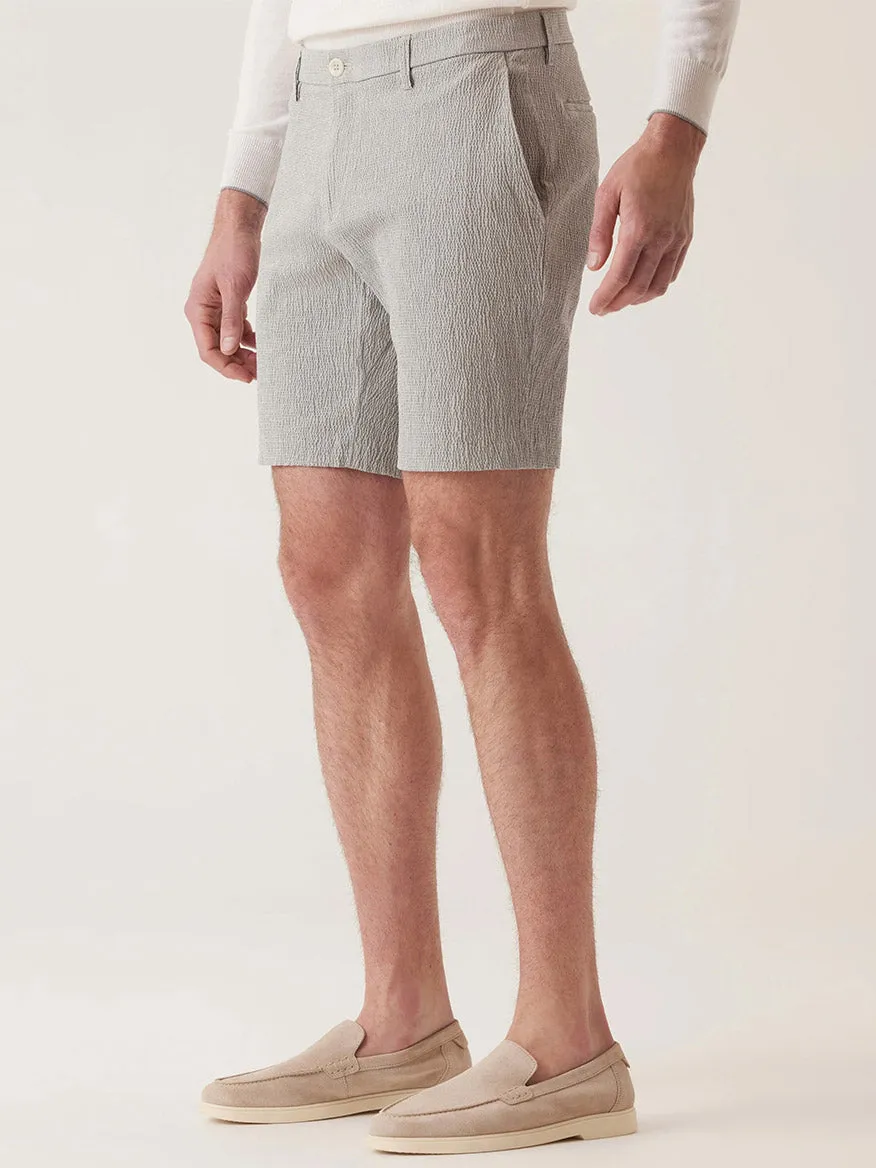 DEKE Oasis Bermuda Supernatural Seersucker in Grey Heather