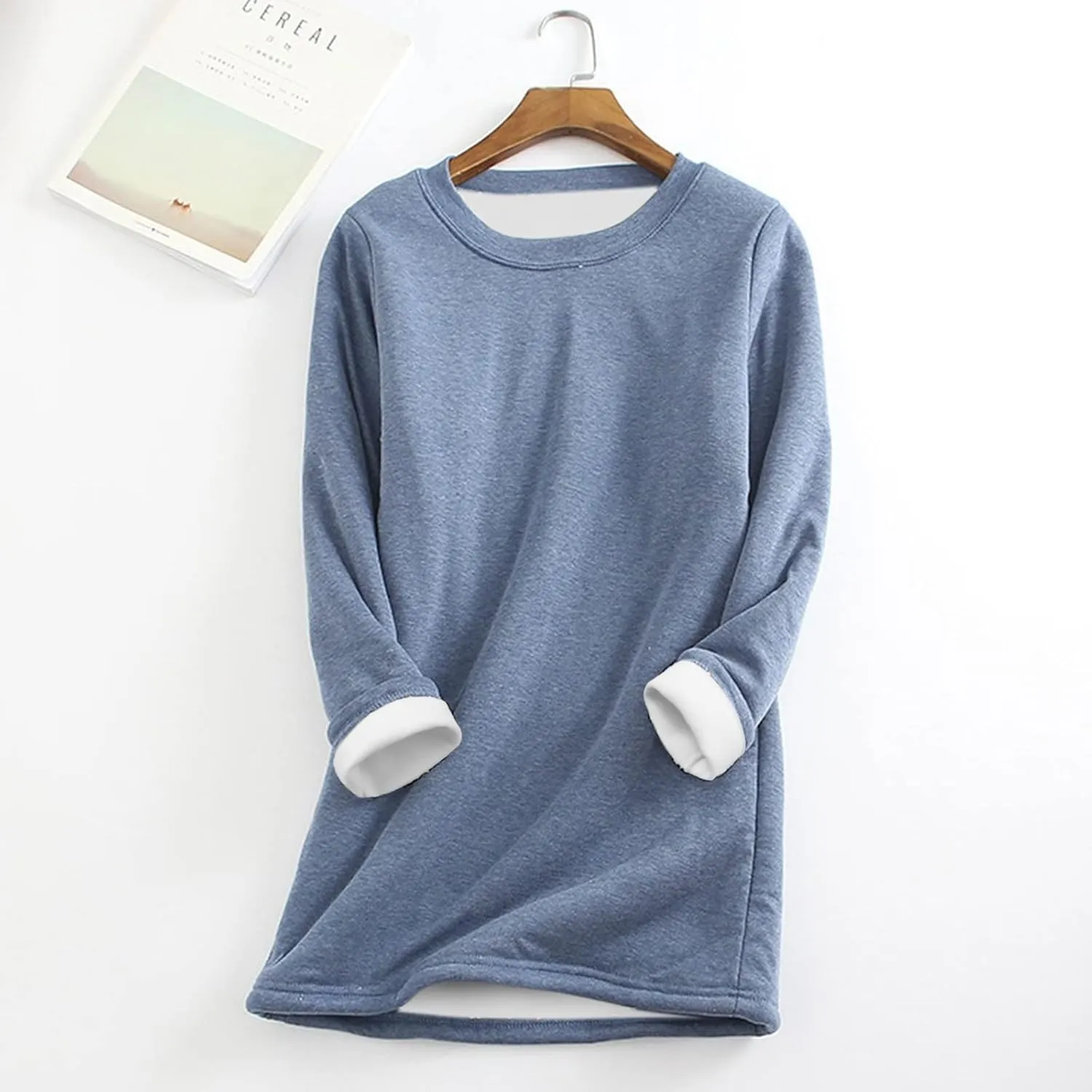 LCMTWX Winter Coats for Women Thick Fleece Sweatshirt Winter Round Neck Warm Soft Fashion Color Block Patchwork Cardigan