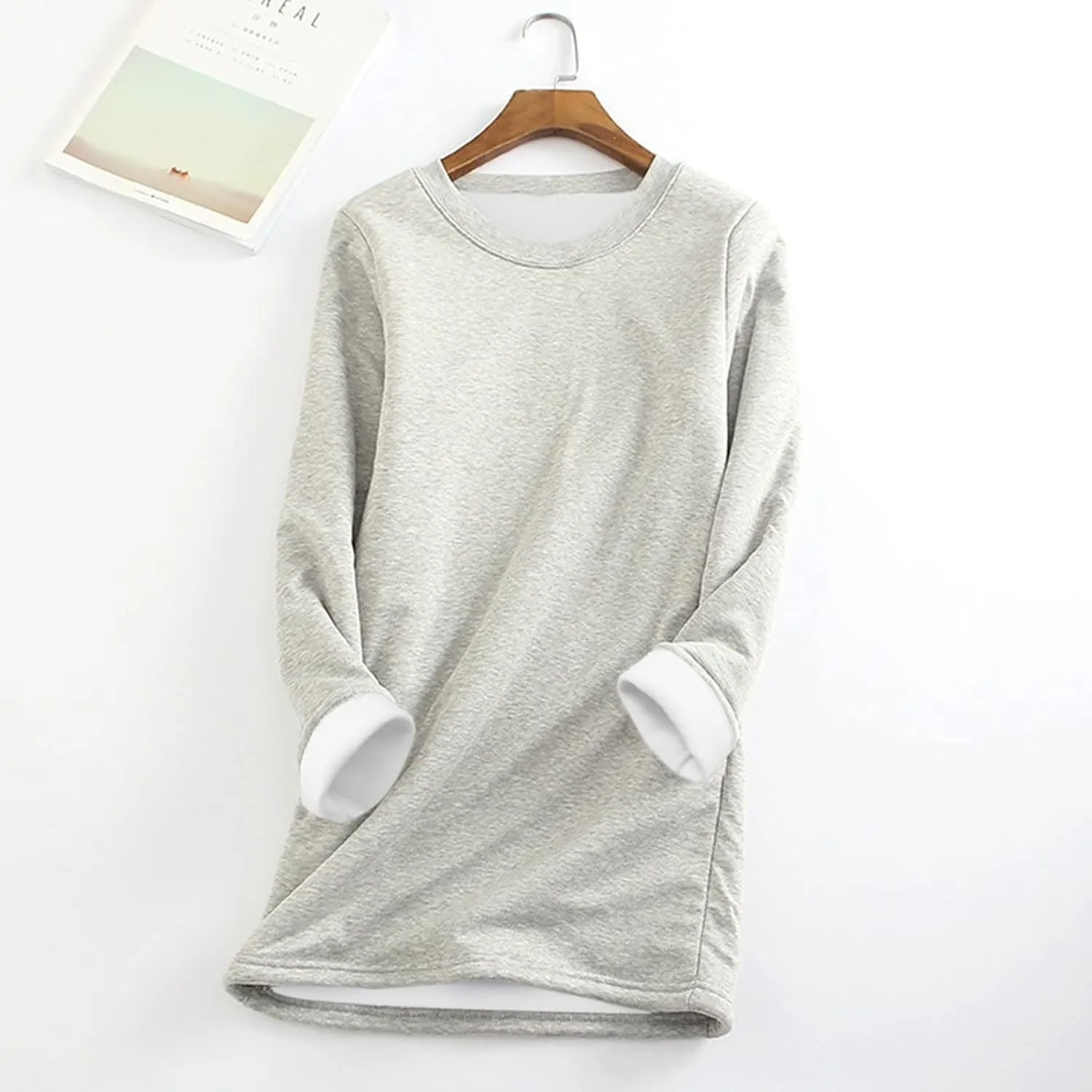 LCMTWX Winter Coats for Women Thick Fleece Sweatshirt Winter Round Neck Warm Soft Fashion Color Block Patchwork Cardigan