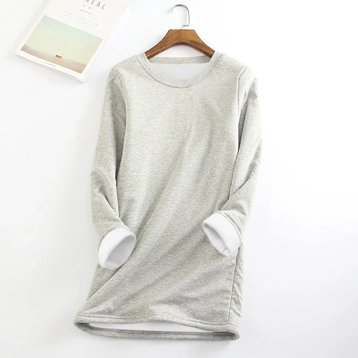 LCMTWX Winter Coats for Women Thick Fleece Sweatshirt Winter Round Neck Warm Soft Fashion Color Block Patchwork Cardigan