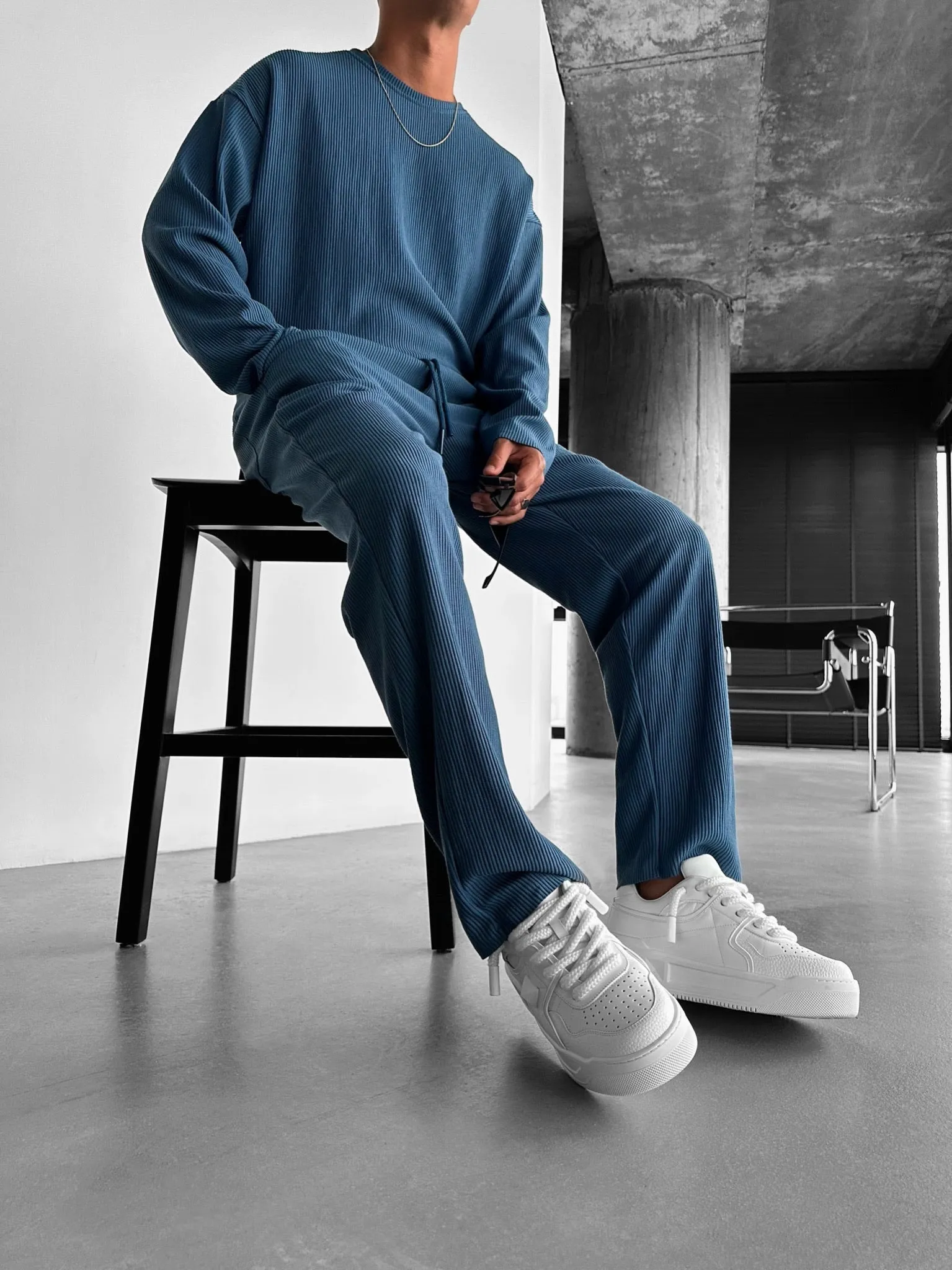 Loose Fit Cord Pant - Indigo