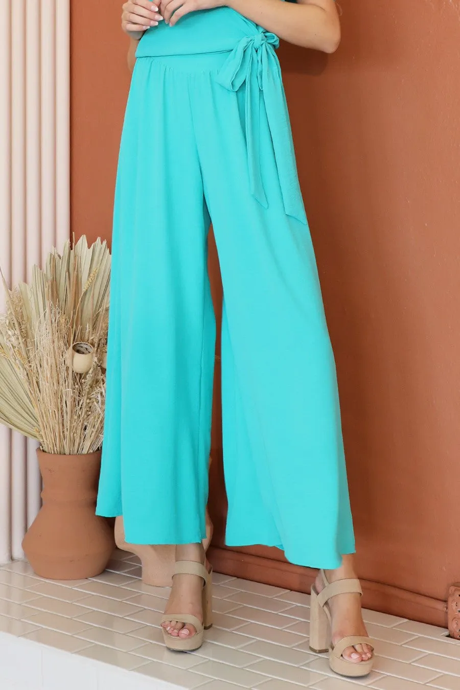 Matte Crepe Wide Leg Pants