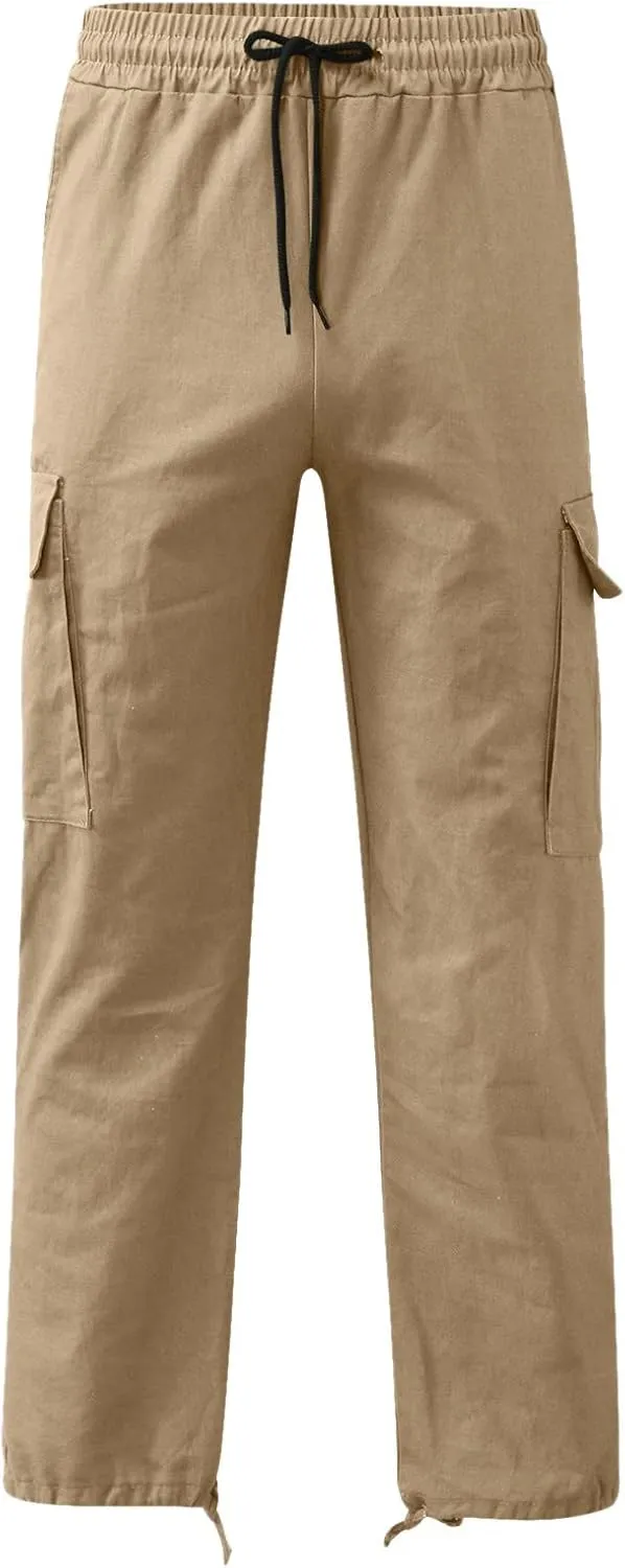 Mens Cargo Pants Casual Joggers Athletic Pants Cotton Loose Straight Sweatpants