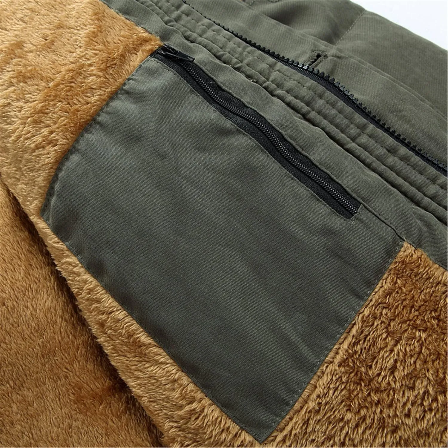 Mens Heavyweight Hooded Parka Jacket Big and Tall Full Zip Warm Military Jacket Fleece Lined Cotton Jacket Warm Coat