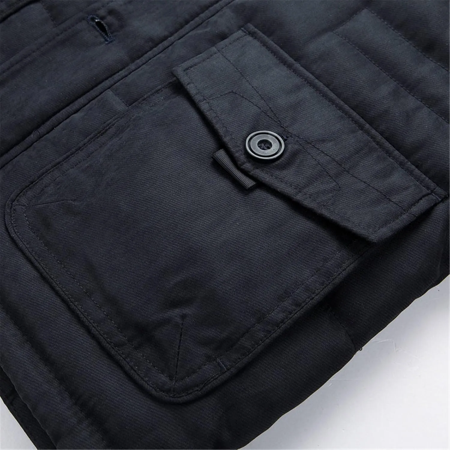 Mens Heavyweight Hooded Parka Jacket Big and Tall Full Zip Warm Military Jacket Fleece Lined Cotton Jacket Warm Coat