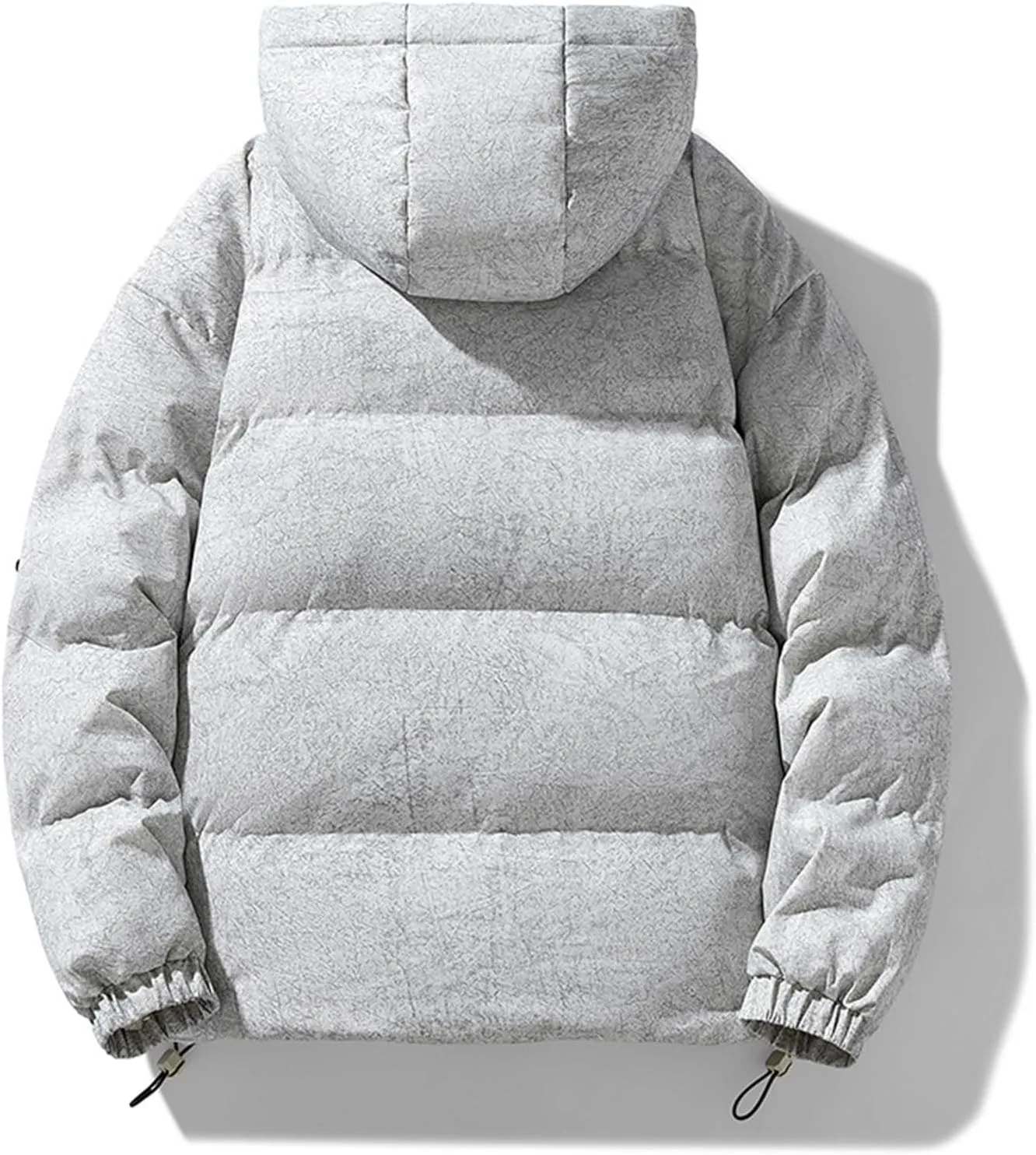 Mens Puffer Jacket Lightweight Detachable Hood Puffy Winter Down Jacket Warm Quilted Insulated Warm Outwear Coats