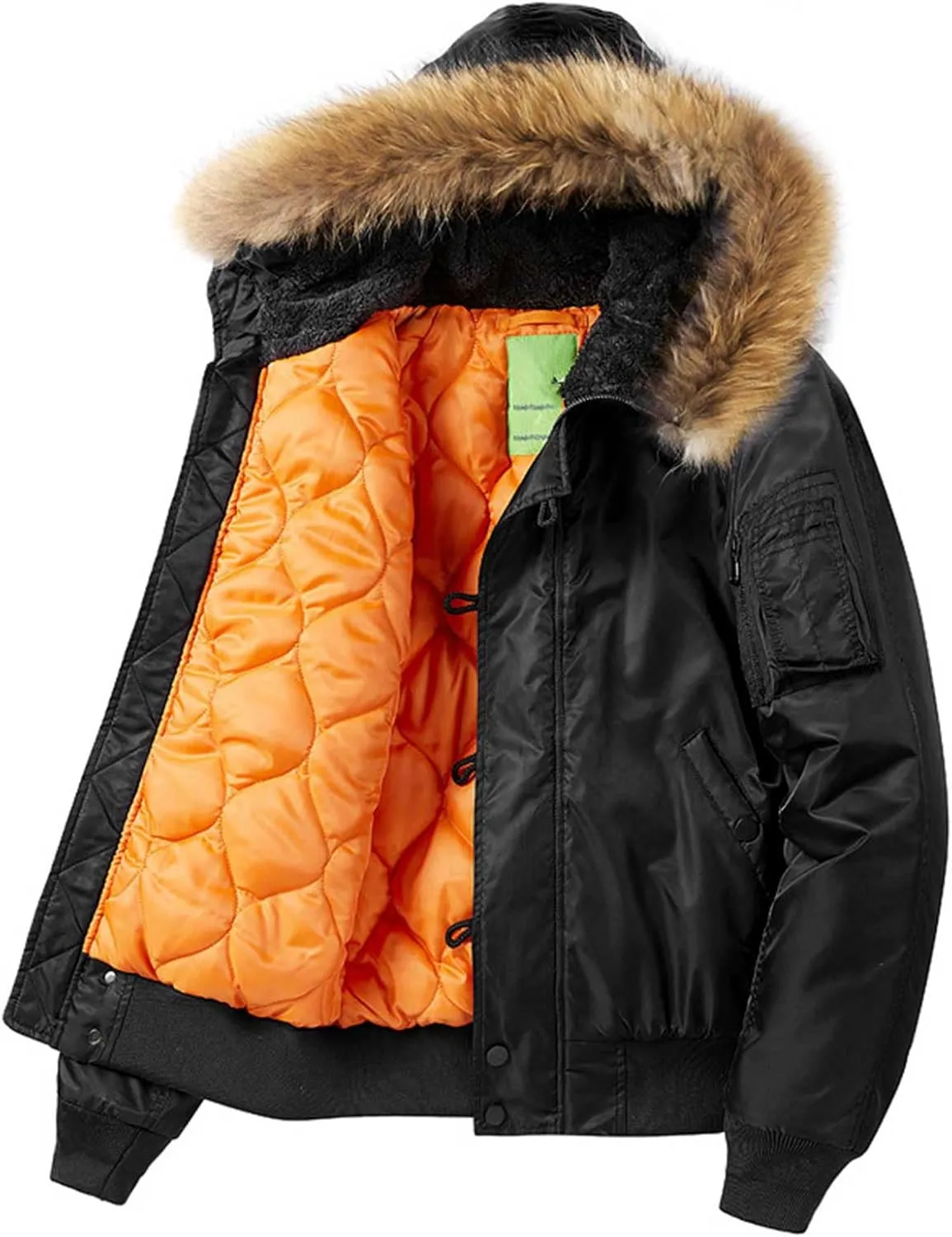 Mens Soft Lightweight Puffer Down Jackets Detachable Hood Water Resistant Winter Coat Hooded Insulated for Travel Ski