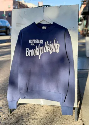 Neighborhood postcard upcycled sweatshirt, Brooklyn Heights