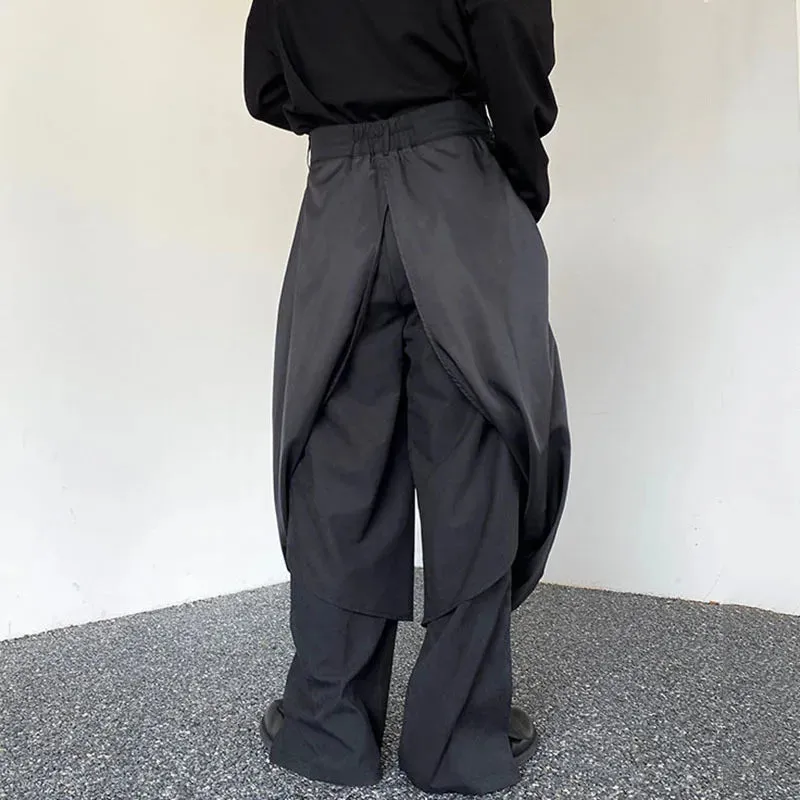 Straight Two-layer Loose Pleated Pants