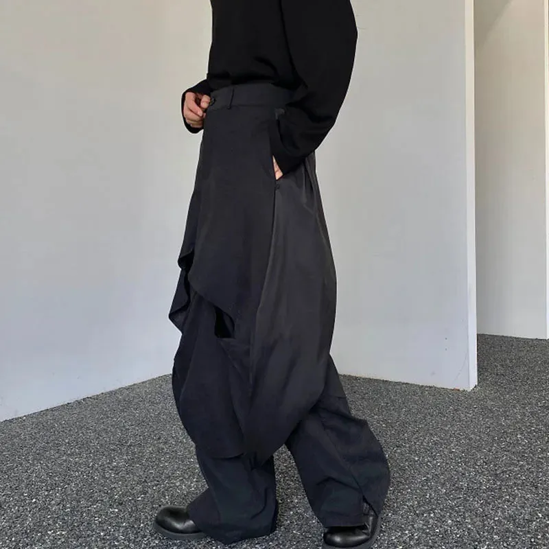 Straight Two-layer Loose Pleated Pants