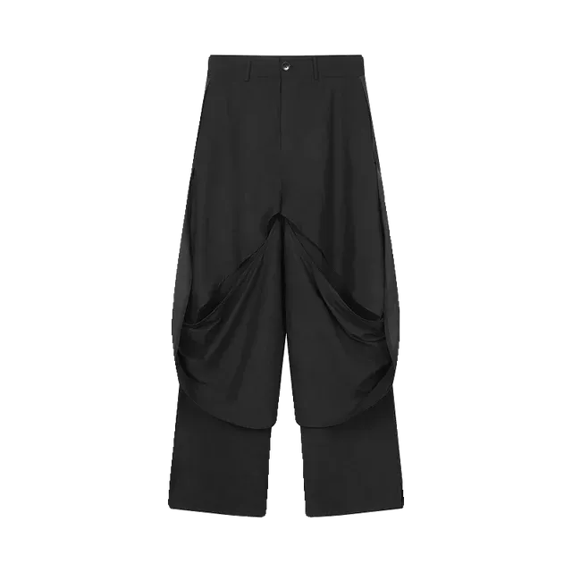 Straight Two-layer Loose Pleated Pants