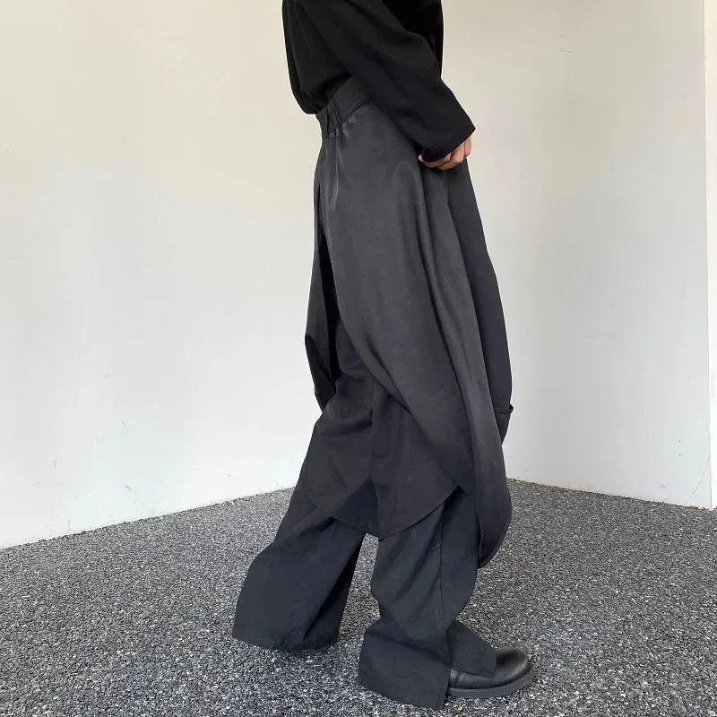 Straight Two-layer Loose Pleated Pants