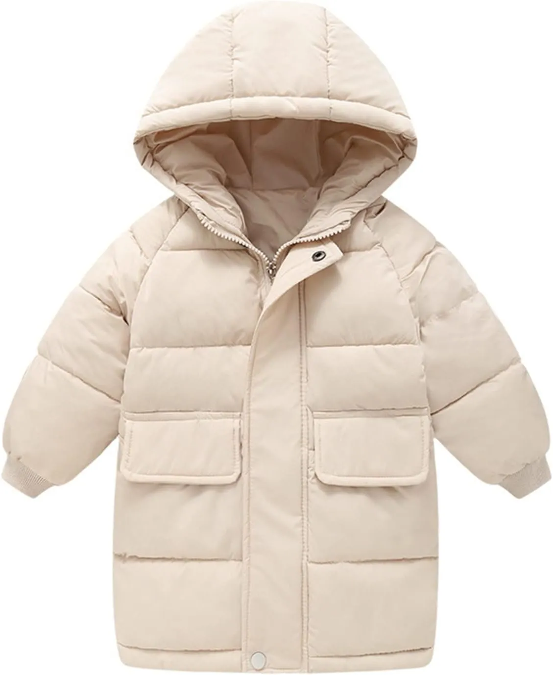 Toddler Heavyweight Puffer Jacket Boys Girls Winter Coat Windproof Warm Long Down Jacket Kids Warm Padded Outwear