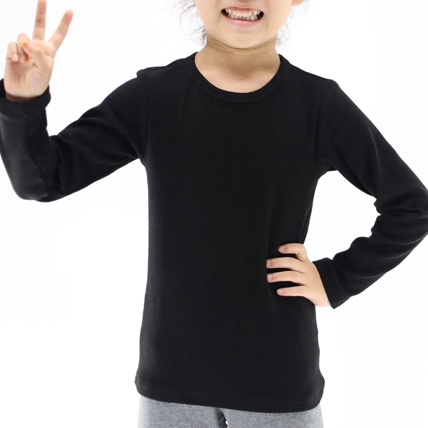 Toddlers Long Sleeve T-Shirt Soft Cotton Top Tees for Girls and Boys 1-Pack