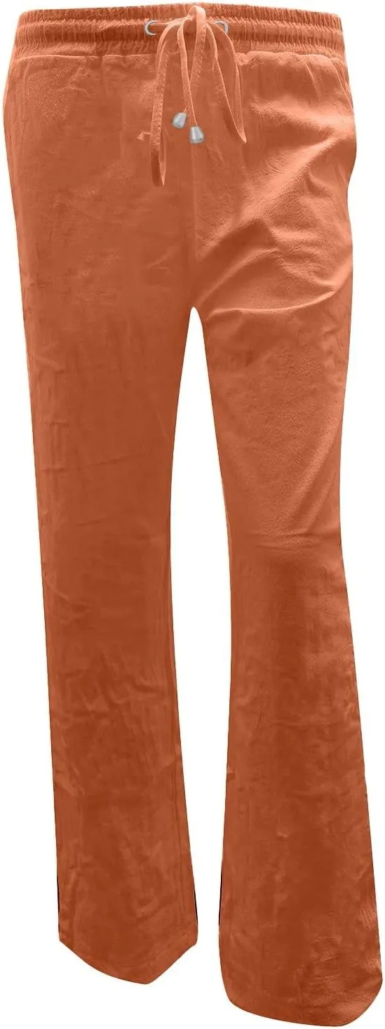 Women Trouser Pants Straight Leg Plus Size Wide Leg Stretch Pants Loose Lounge Pants Cotton Linen Trendy Sweatpant
