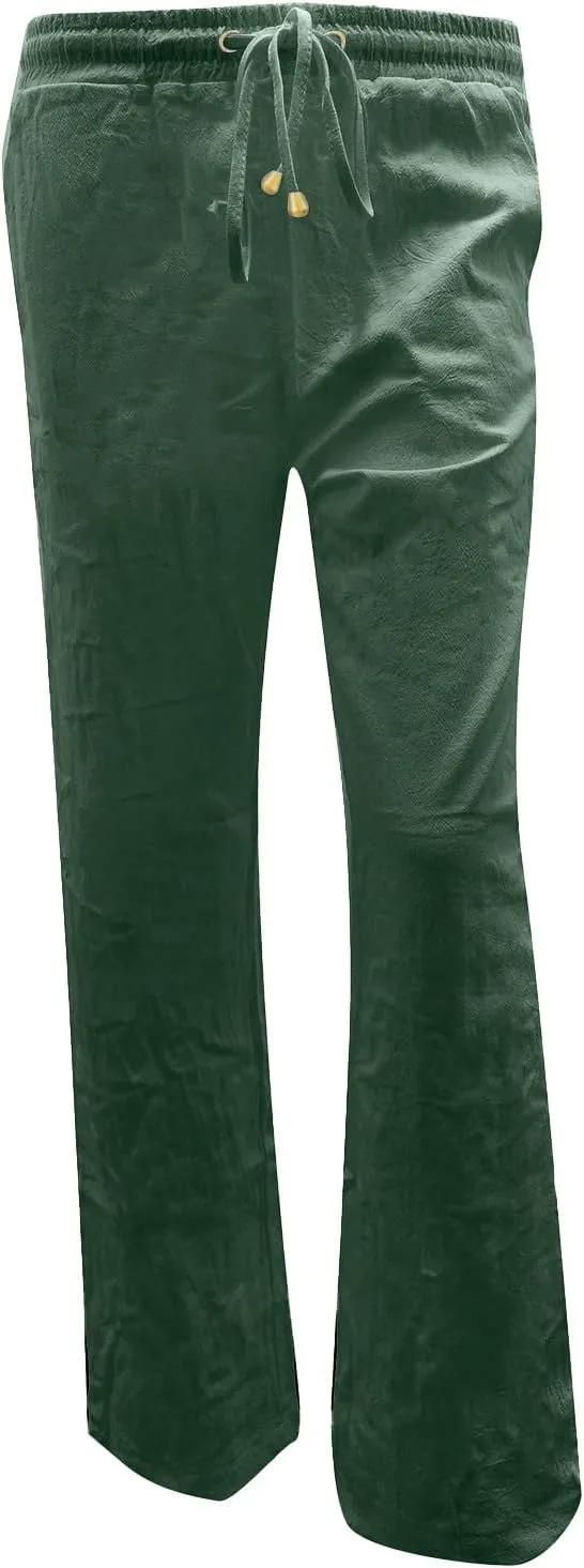 Women Trouser Pants Straight Leg Plus Size Wide Leg Stretch Pants Loose Lounge Pants Cotton Linen Trendy Sweatpant