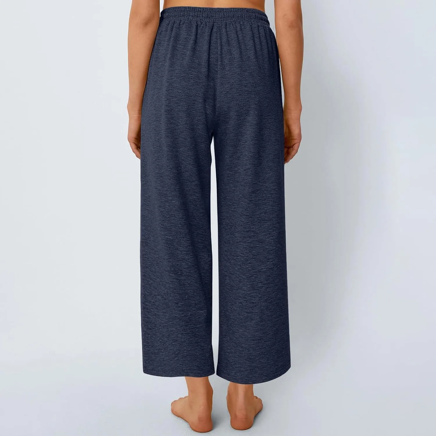 Women's Wide Leg Sweatpants Running Yoga Joggers Pants Loose Comfort Workout Capris with Pocket Baggy Crop